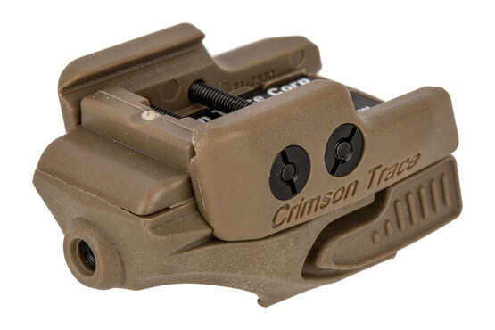 Crimson Trace Rail Master universal red laser sight with coyote tan body for handguns and carbines